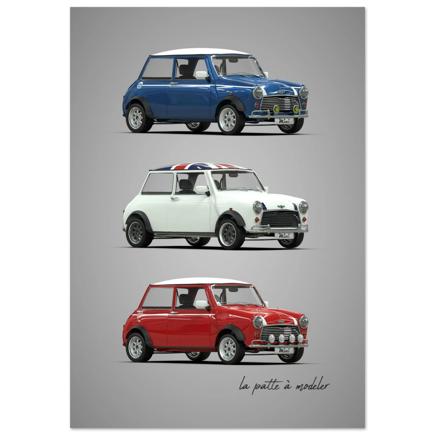 British Classic Car Aluminum Print - Compact Icon Art