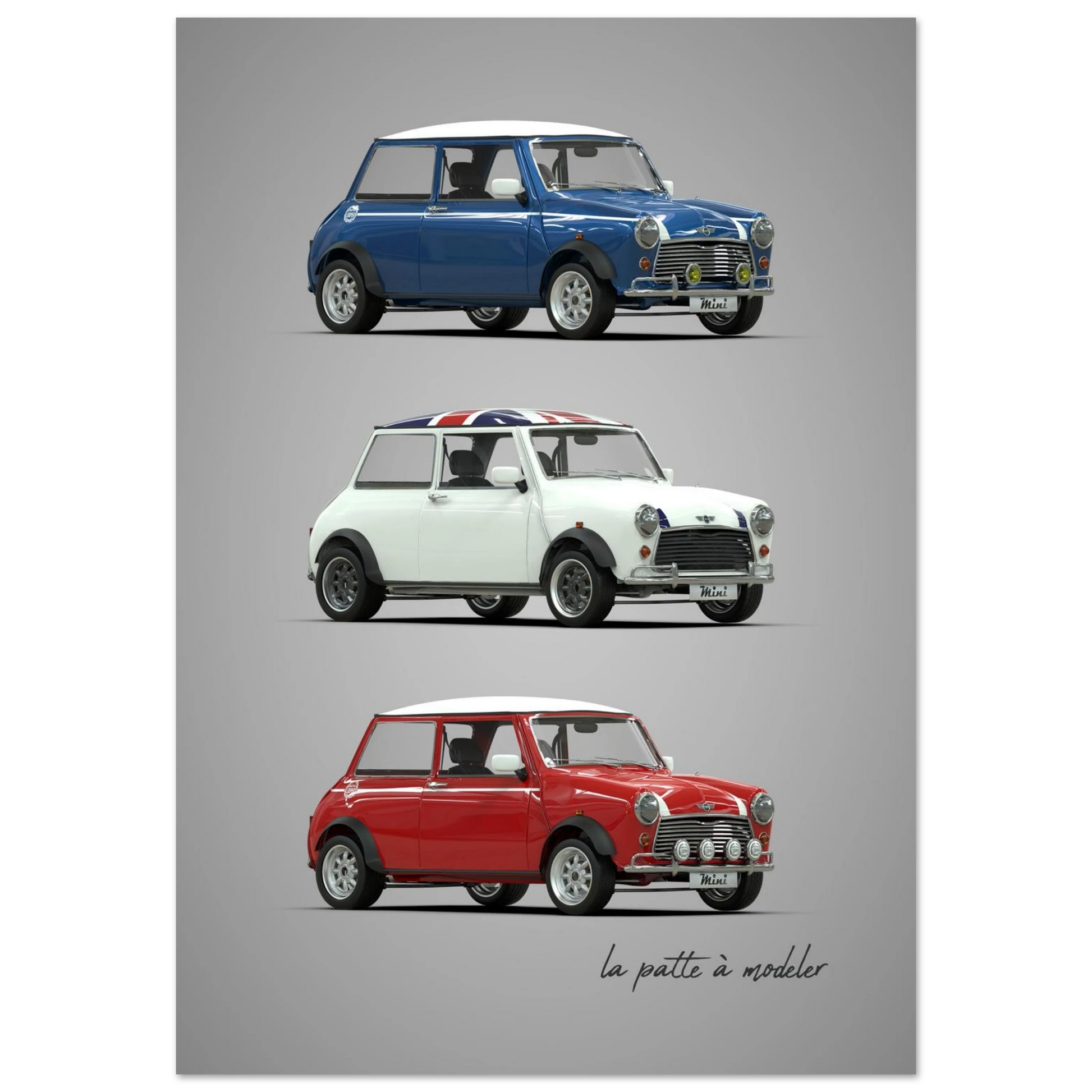 British Classic Car Aluminum Print - Compact Icon Art