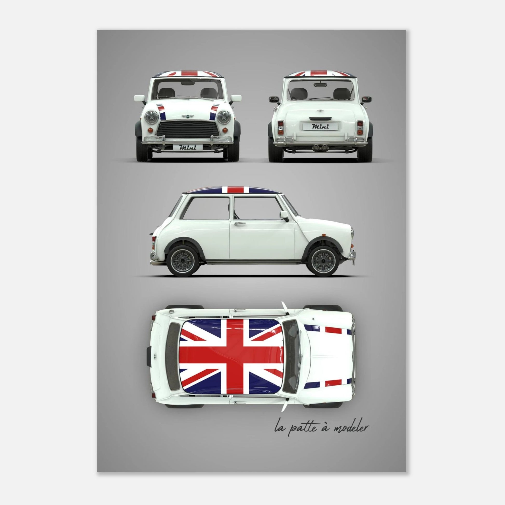 British Classic Icon Aluminum Print - Vintage Car Art
