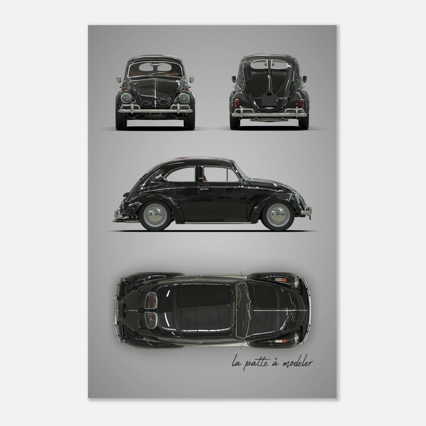 German Classic Car Aluminum Print - Custom Heritage Art