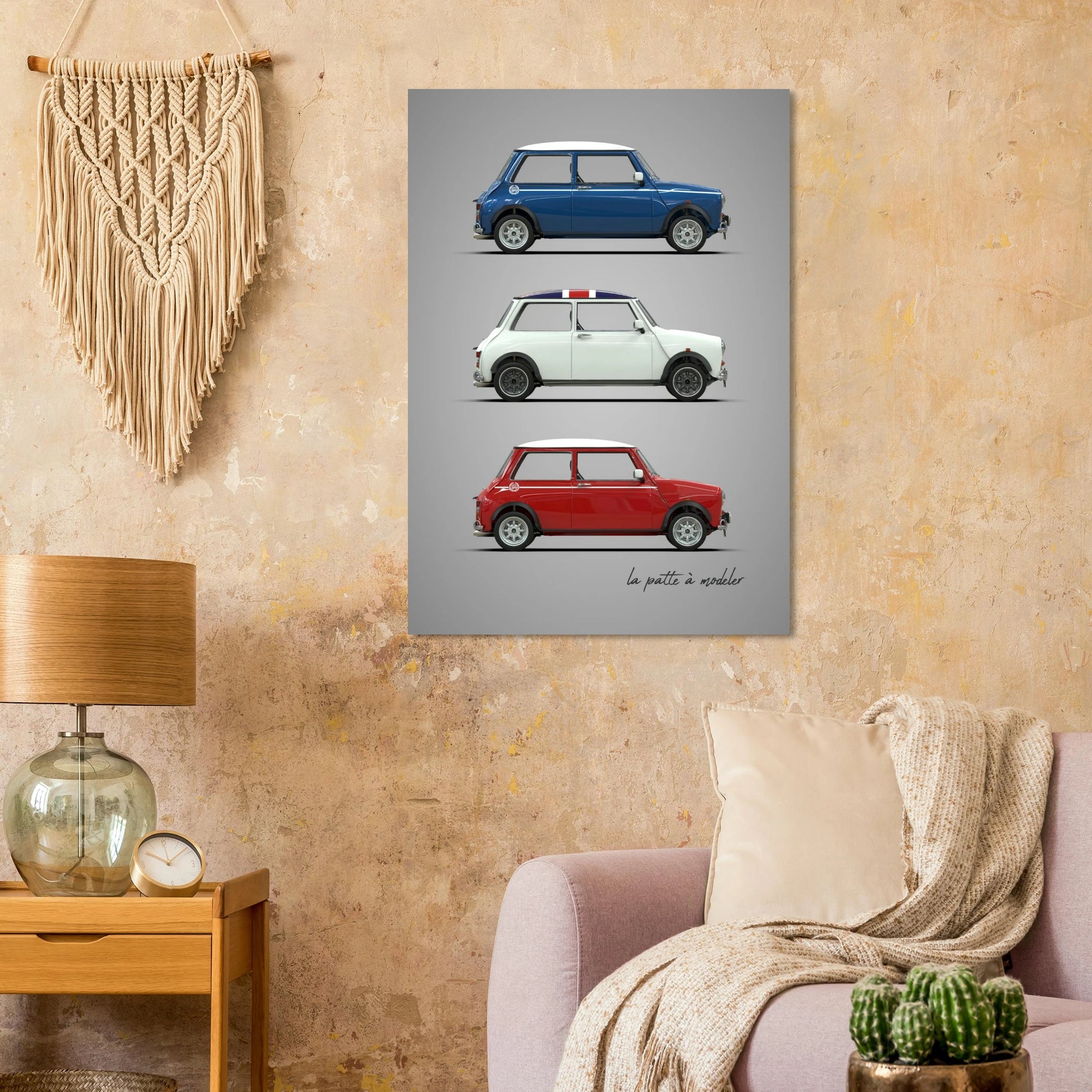 British Classic Icon Aluminum Print - Vintage Compact Car Art