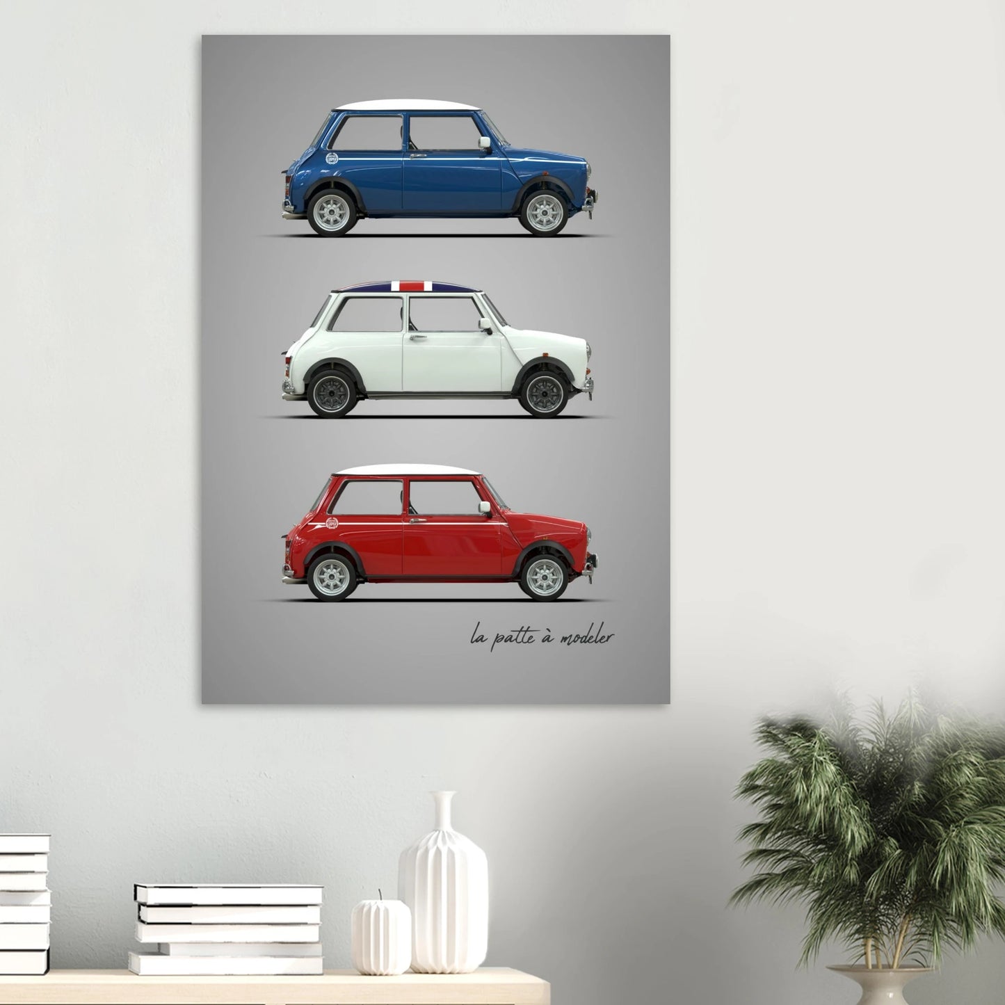 British Classic Icon Aluminum Print - Vintage Compact Car Art