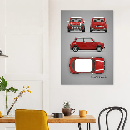 British Compact Car Aluminum Print - Classic Design Icon Art