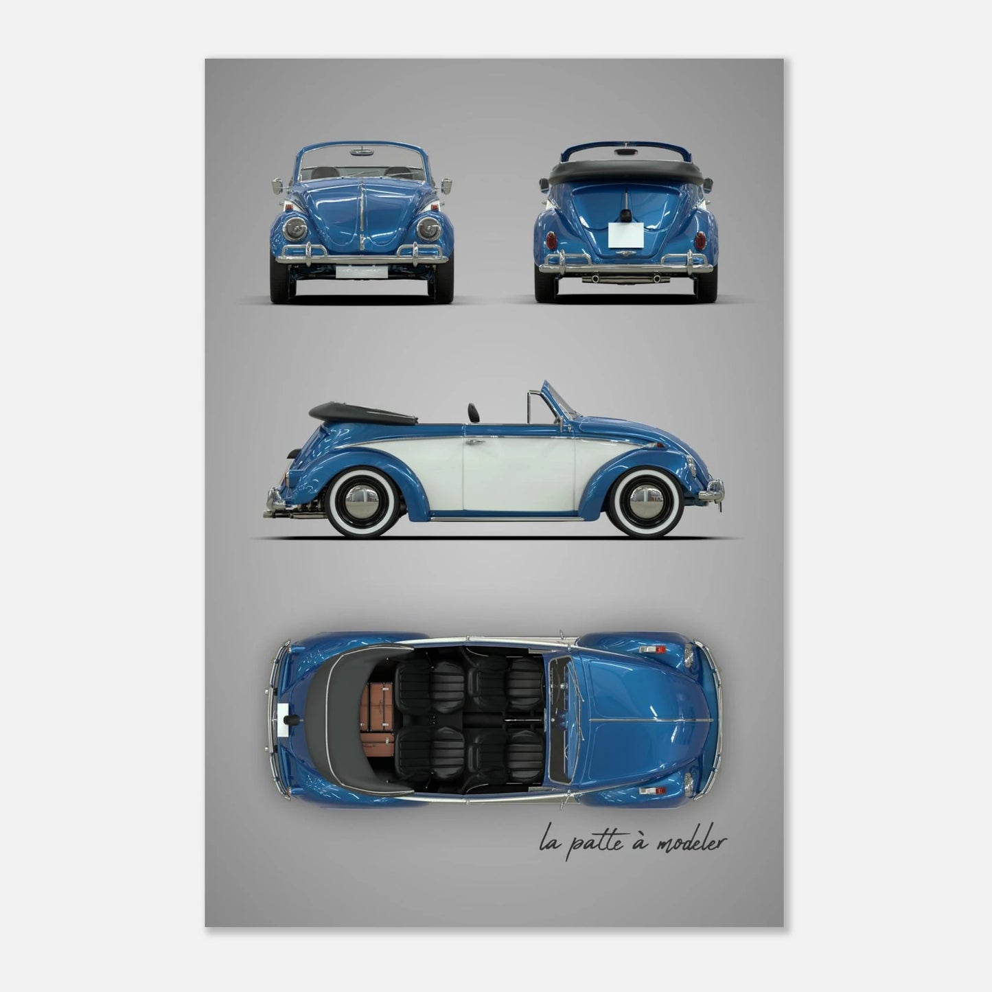 German Classic Car Aluminum Print - Custom Automotive Art