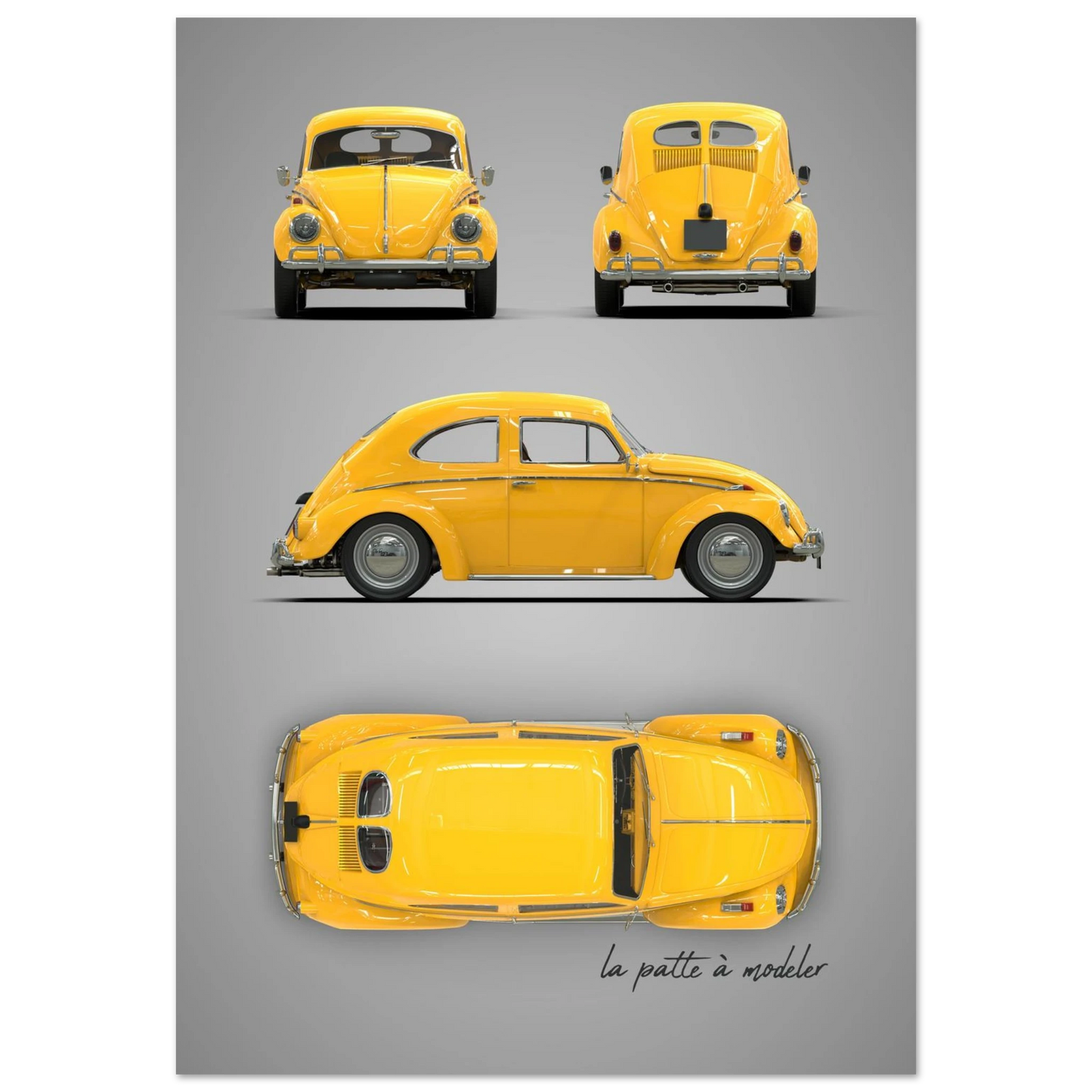 German Classic Car Aluminum Print - Custom Vintage Art