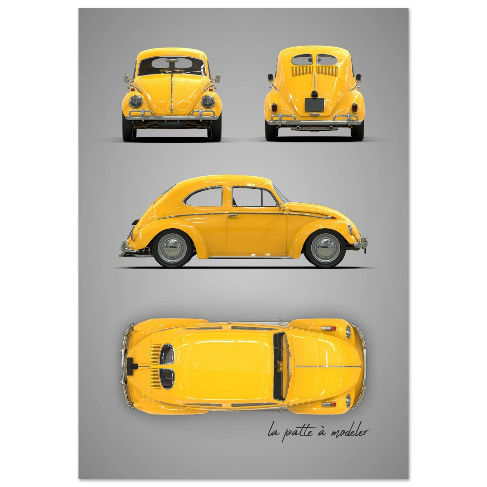 German Classic Car Aluminum Print - Custom Vintage Art