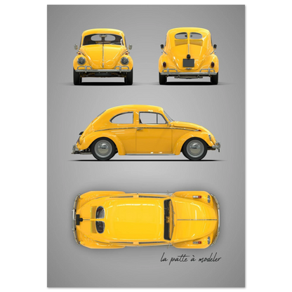 German Classic Car Aluminum Print - Custom Vintage Art