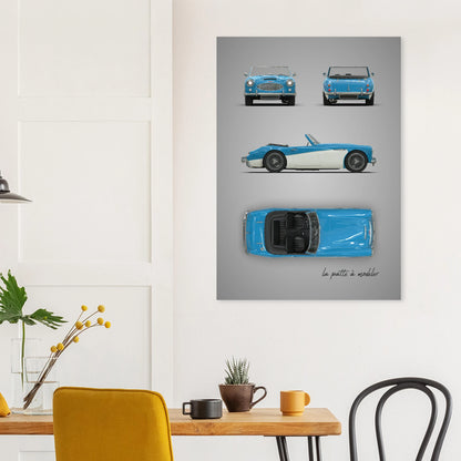 art, poster, aluminium print, wall art, automotive, gift, blueprint, car enthusiast, vintage car, classic car, motorcycle, race car, rally car, home decor
