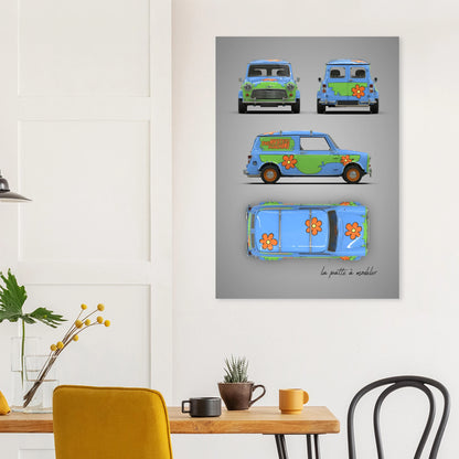 art, poster, aluminium print, wall art, automotive, gift, blueprint, car enthusiast, vintage car, classic car, motorcycle, race car, rally car, home decor