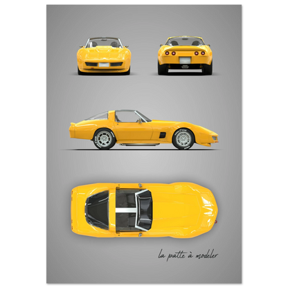 art, poster, aluminium print, wall art, automotive, gift, blueprint, car enthusiast, vintage car, classic car, motorcycle, race car, rally car, home decor