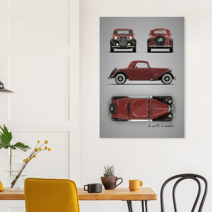 art, poster, aluminium print, wall art, automotive, gift, blueprint, car enthusiast, vintage car, classic car, motorcycle, race car, rally car, home decor