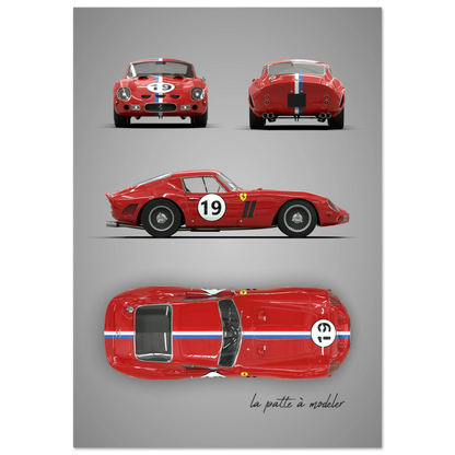 art, poster, aluminium print, wall art, automotive, gift, blueprint, car enthusiast, vintage car, classic car, motorcycle, race car, rally car, home decor