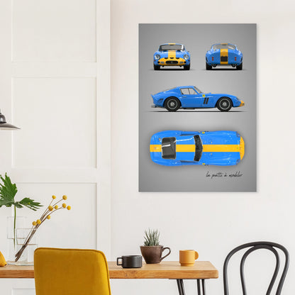 art, poster, aluminium print, wall art, automotive, gift, blueprint, car enthusiast, vintage car, classic car, motorcycle, race car, rally car, home decor