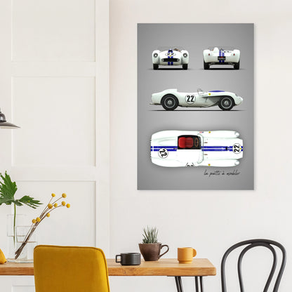 art, poster, aluminium print, wall art, automotive, gift, blueprint, car enthusiast, vintage car, classic car, motorcycle, race car, rally car, home decor