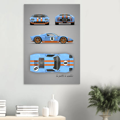 art, poster, aluminium print, wall art, automotive, gift, blueprint, car enthusiast, vintage car, classic car, motorcycle, race car, rally car, home decor