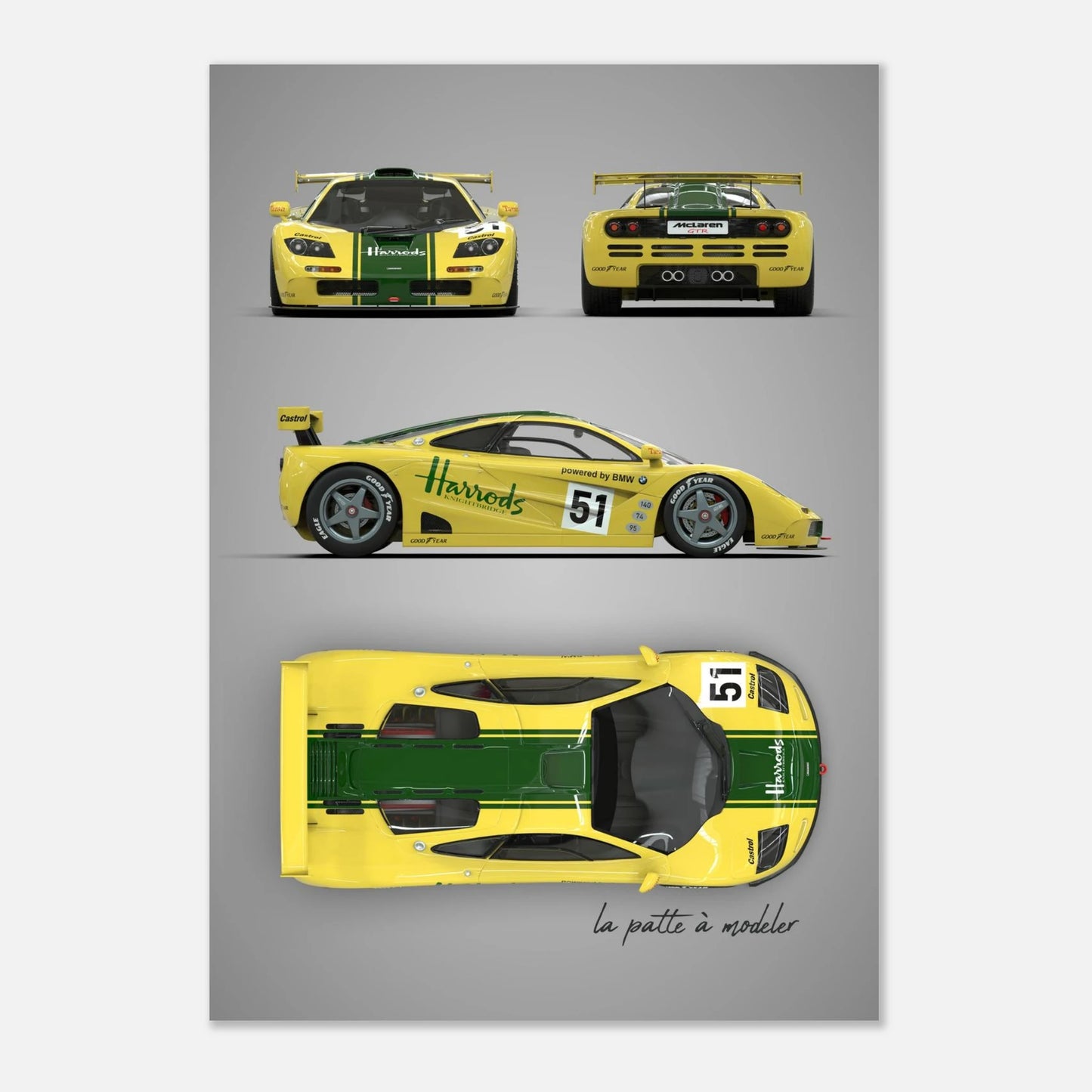 British Supercar Aluminum Print - Racing Heritage Art