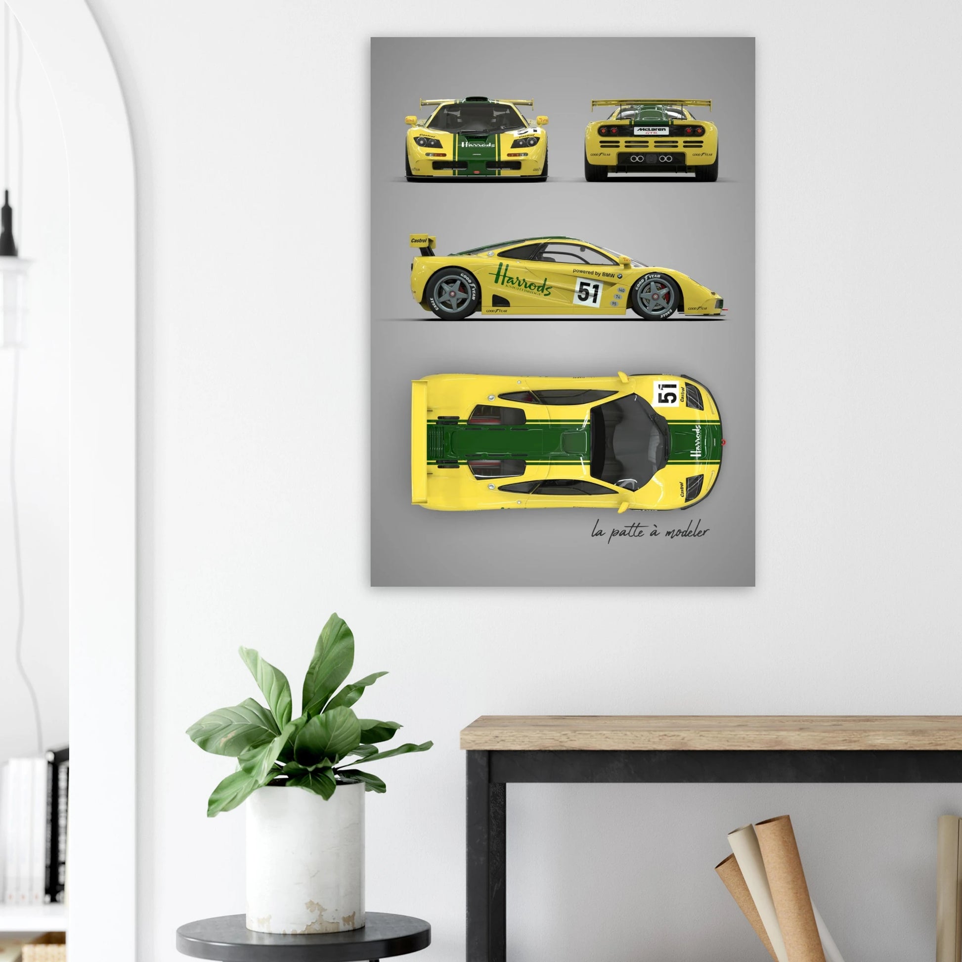 British Supercar Aluminum Print - Racing Heritage Art