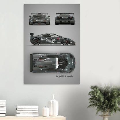 British Racing Supercar Aluminum Print - Performance Art