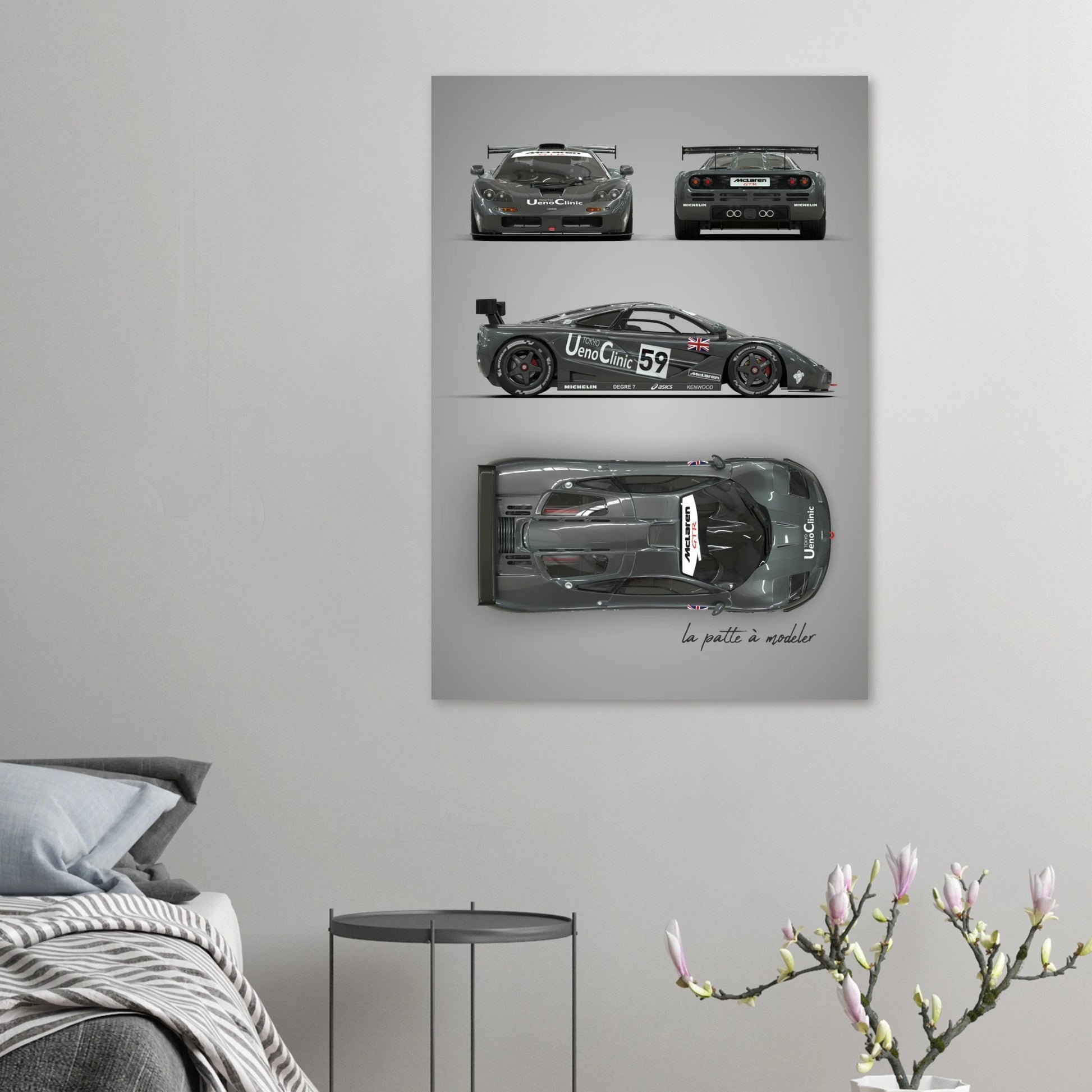 British Racing Supercar Aluminum Print - Performance Art