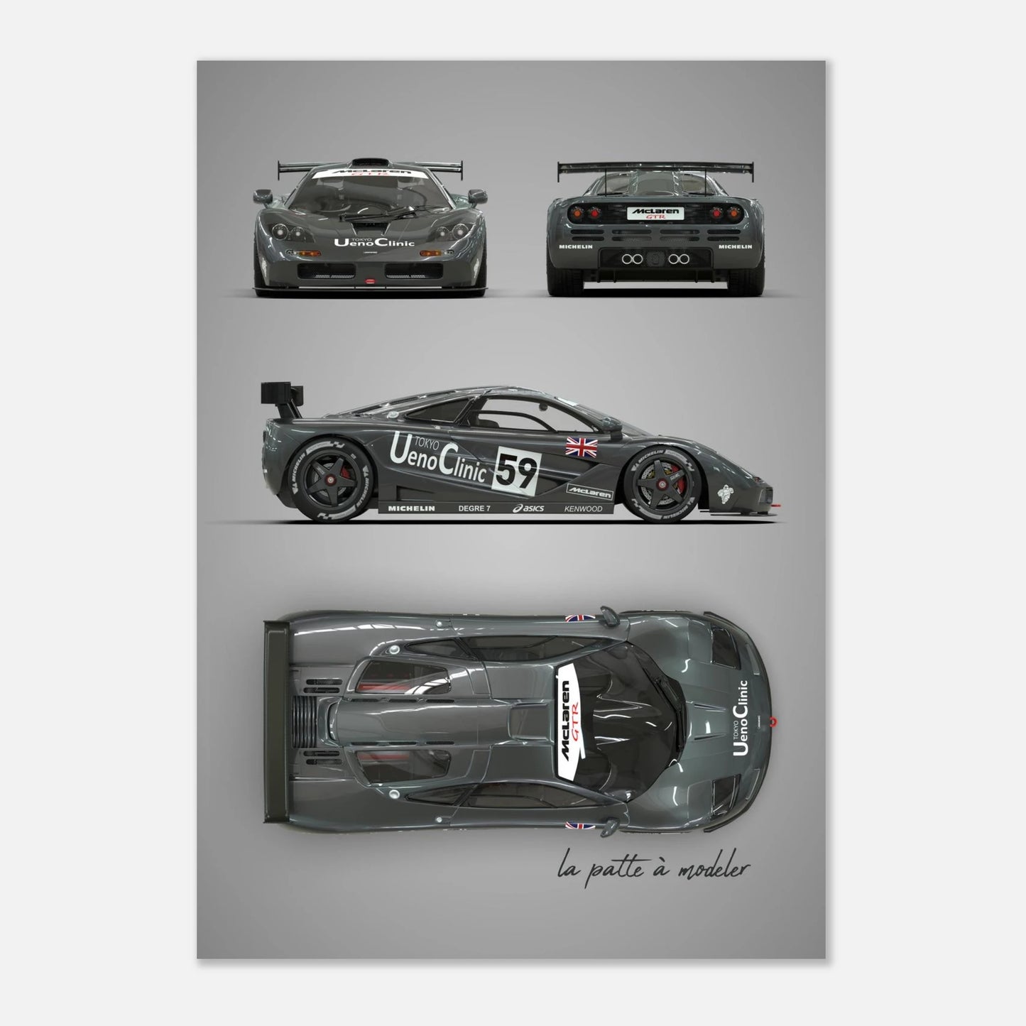 British Racing Supercar Aluminum Print - Performance Art
