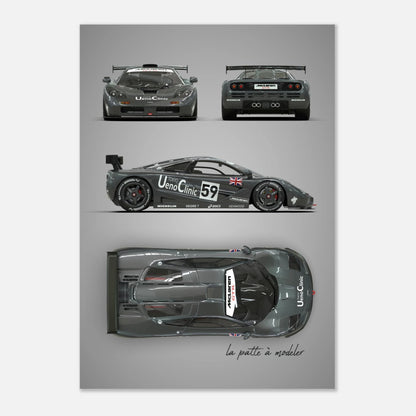 British Racing Supercar Aluminum Print - Performance Art