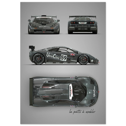 British Racing Supercar Aluminum Print - Performance Art