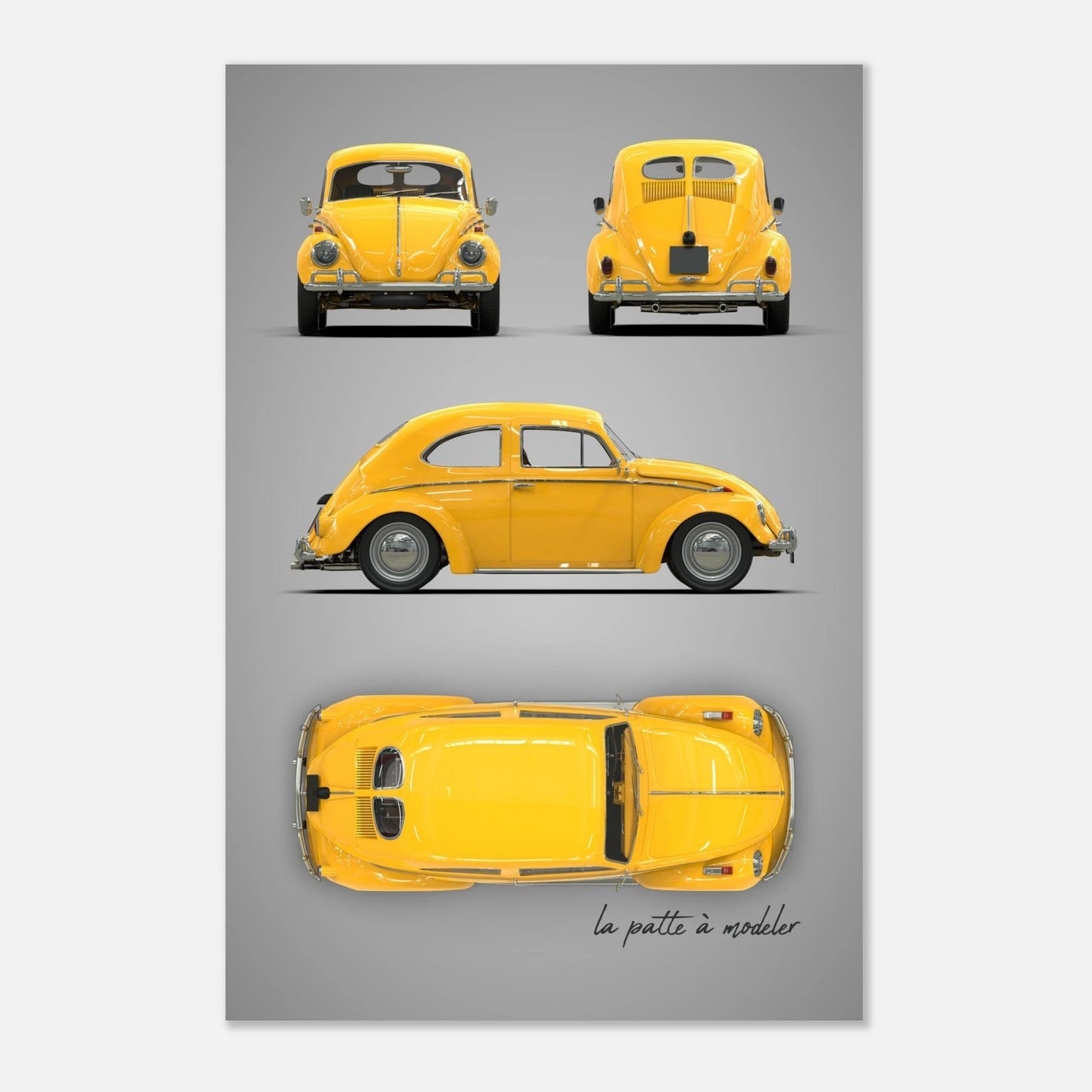 German Classic Car Aluminum Print - Custom Vintage Art
