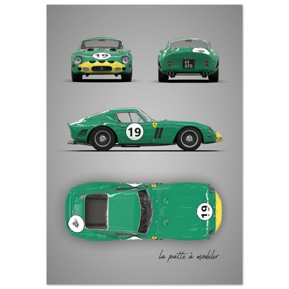 Italian Sports Car Aluminum Print - Classic GT Racing Art