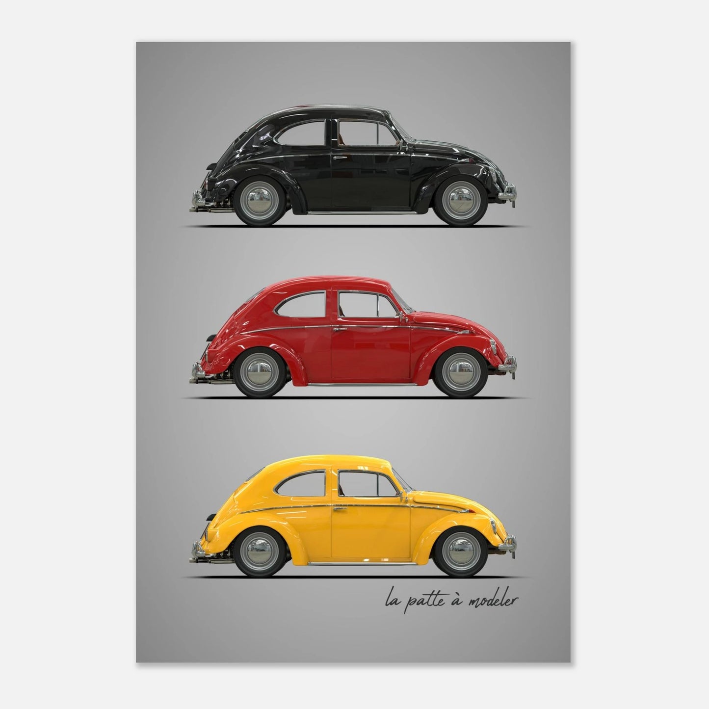 German Classic Car Aluminum Print - Vintage Design Art