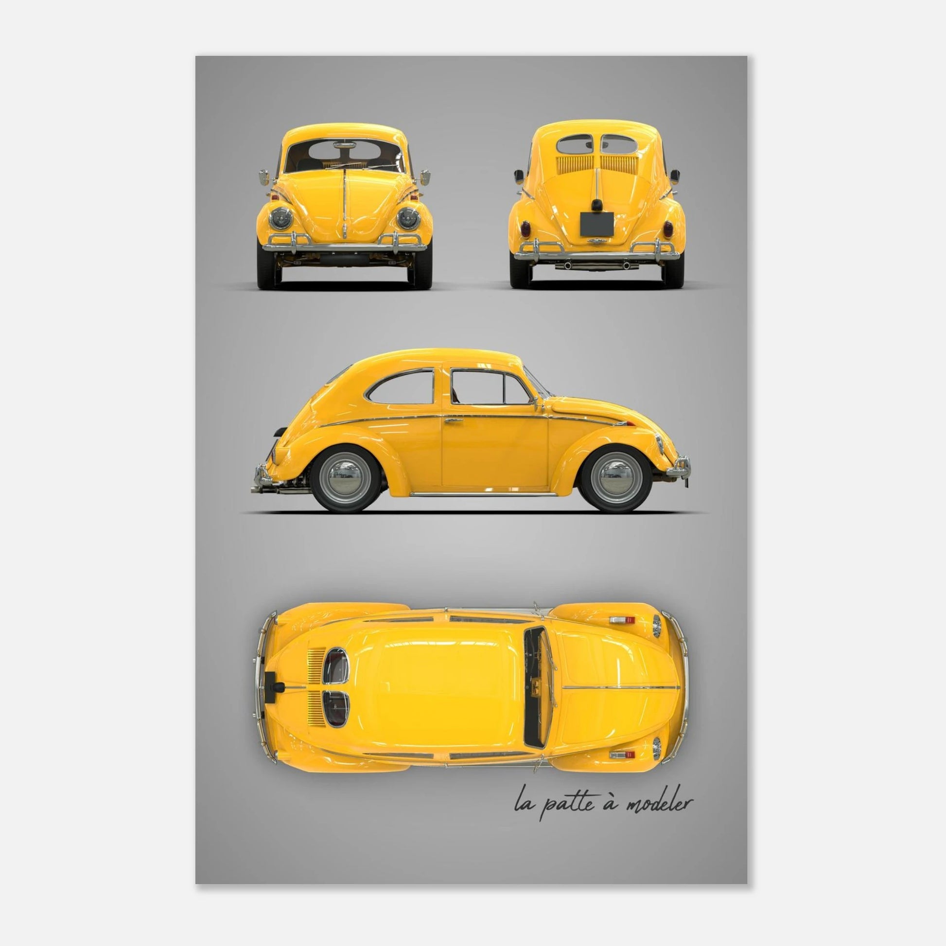 German Classic Car Aluminum Print - Custom Vintage Art