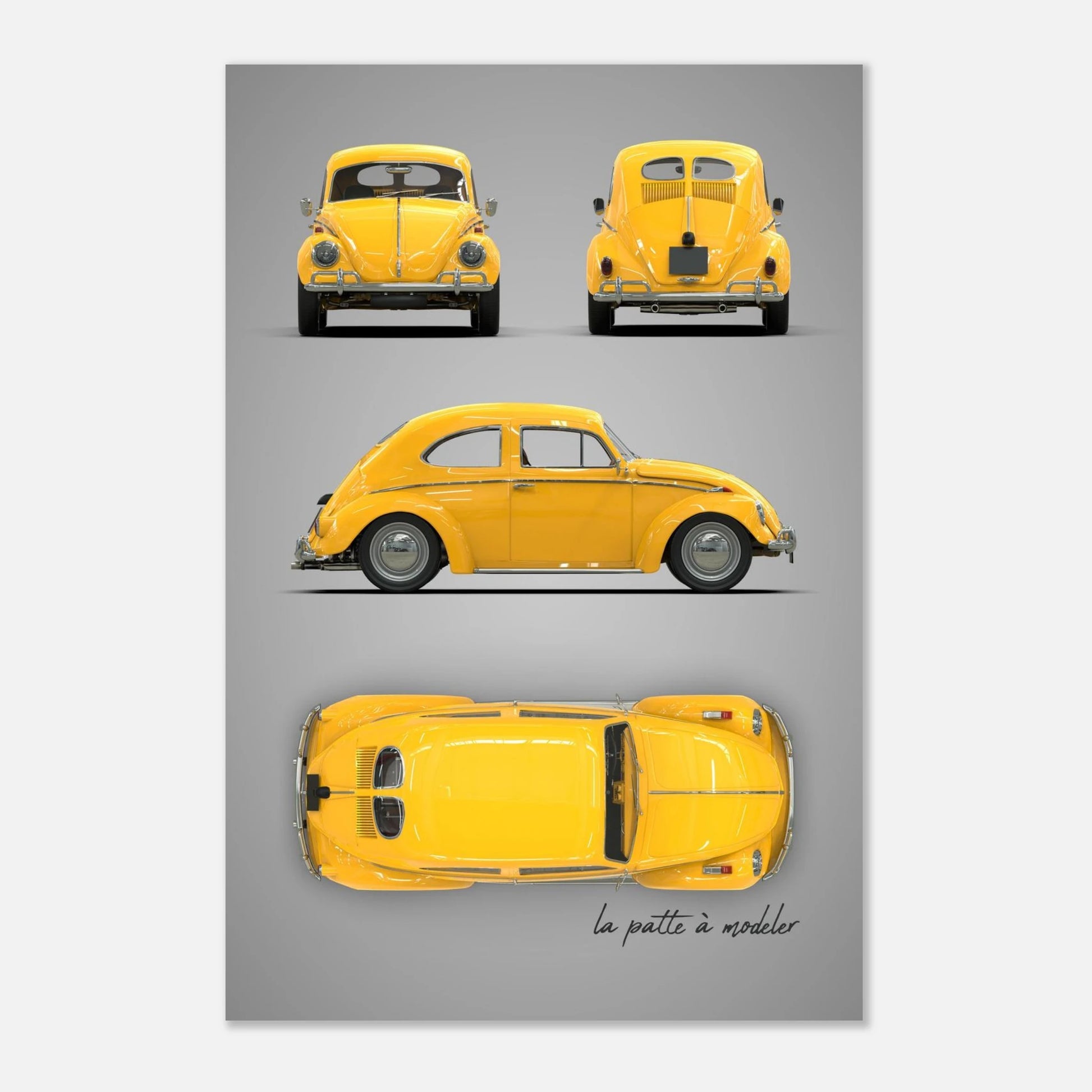 German Classic Car Aluminum Print - Custom Vintage Art