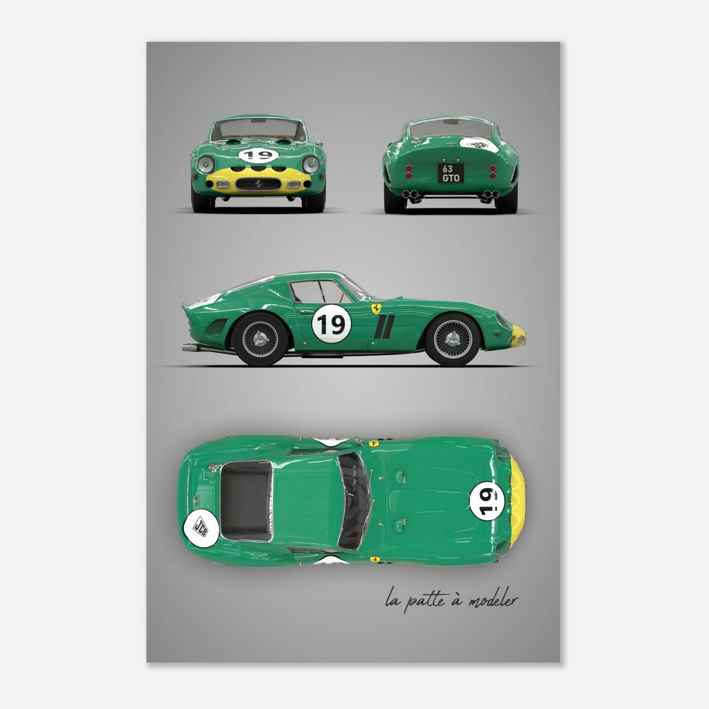 Italian Sports Car Aluminum Print - Classic GT Racing Art