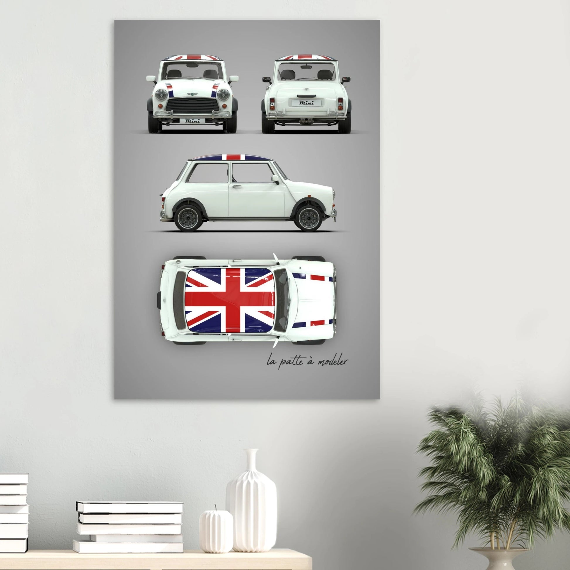 British Classic Icon Aluminum Print - Vintage Car Art