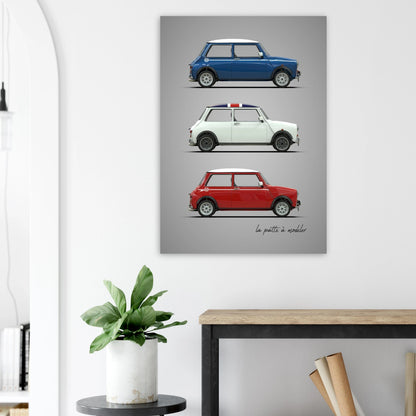 British Classic Icon Aluminum Print - Vintage Compact Car Art