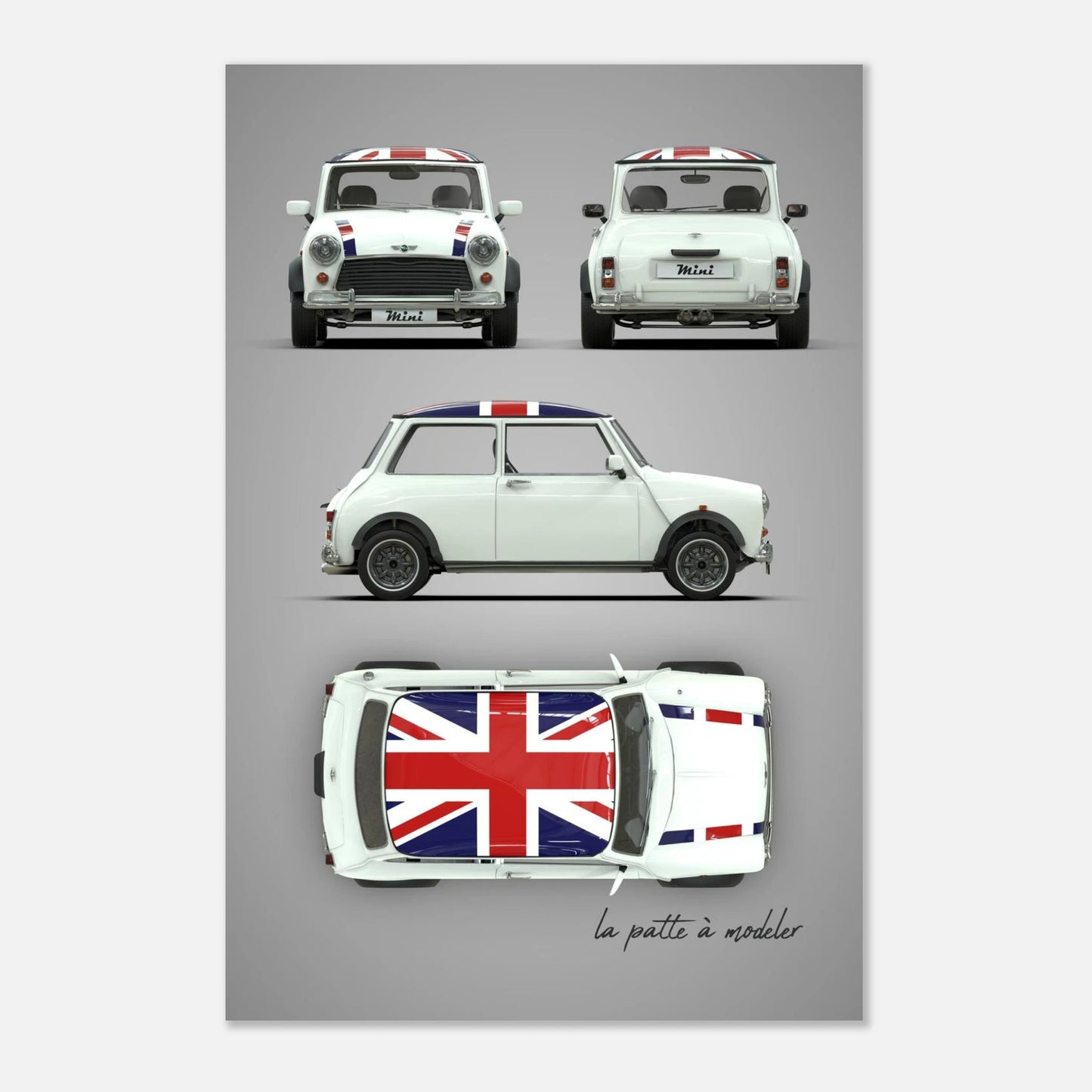 British Classic Icon Aluminum Print - Vintage Car Art