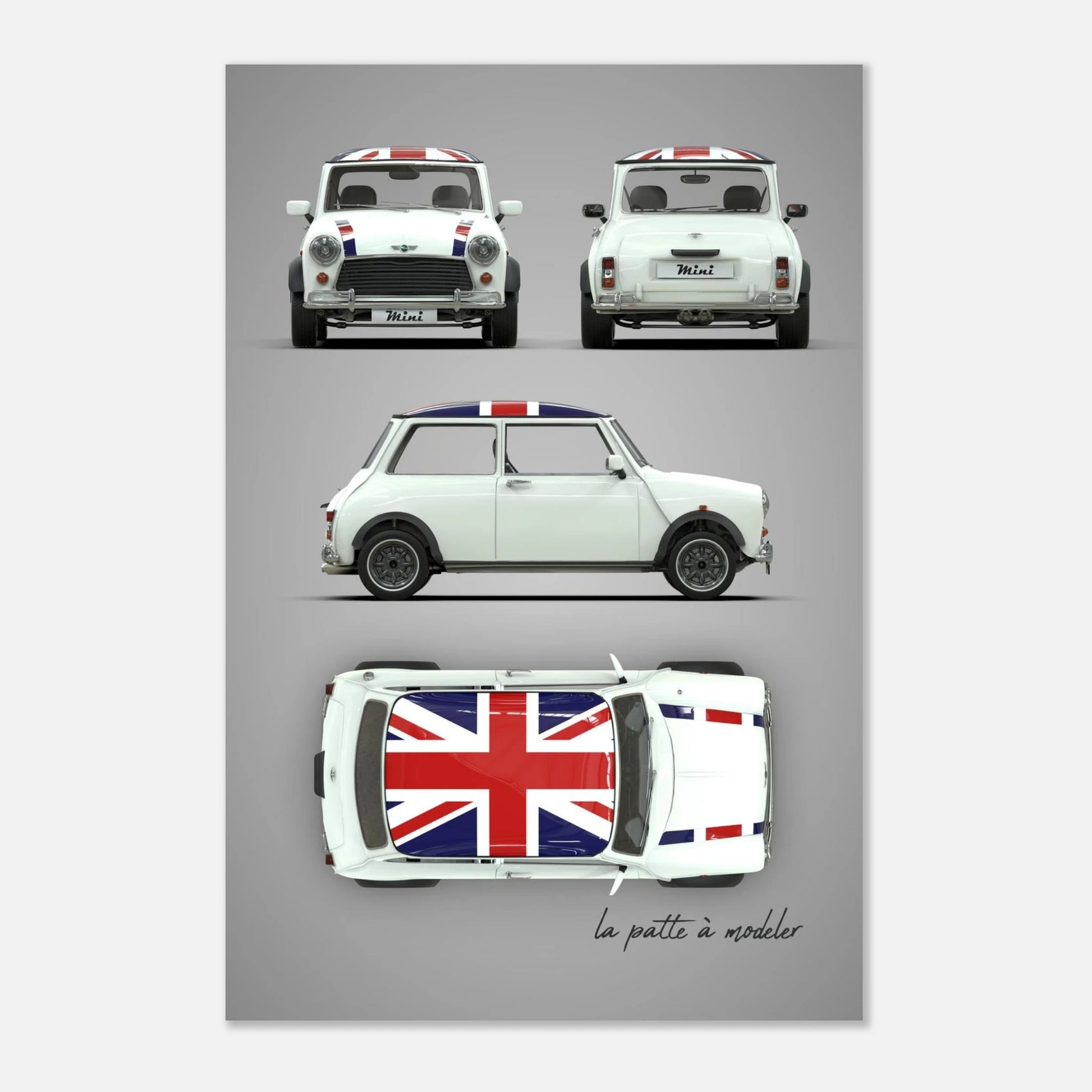 British Classic Icon Aluminum Print - Vintage Car Art