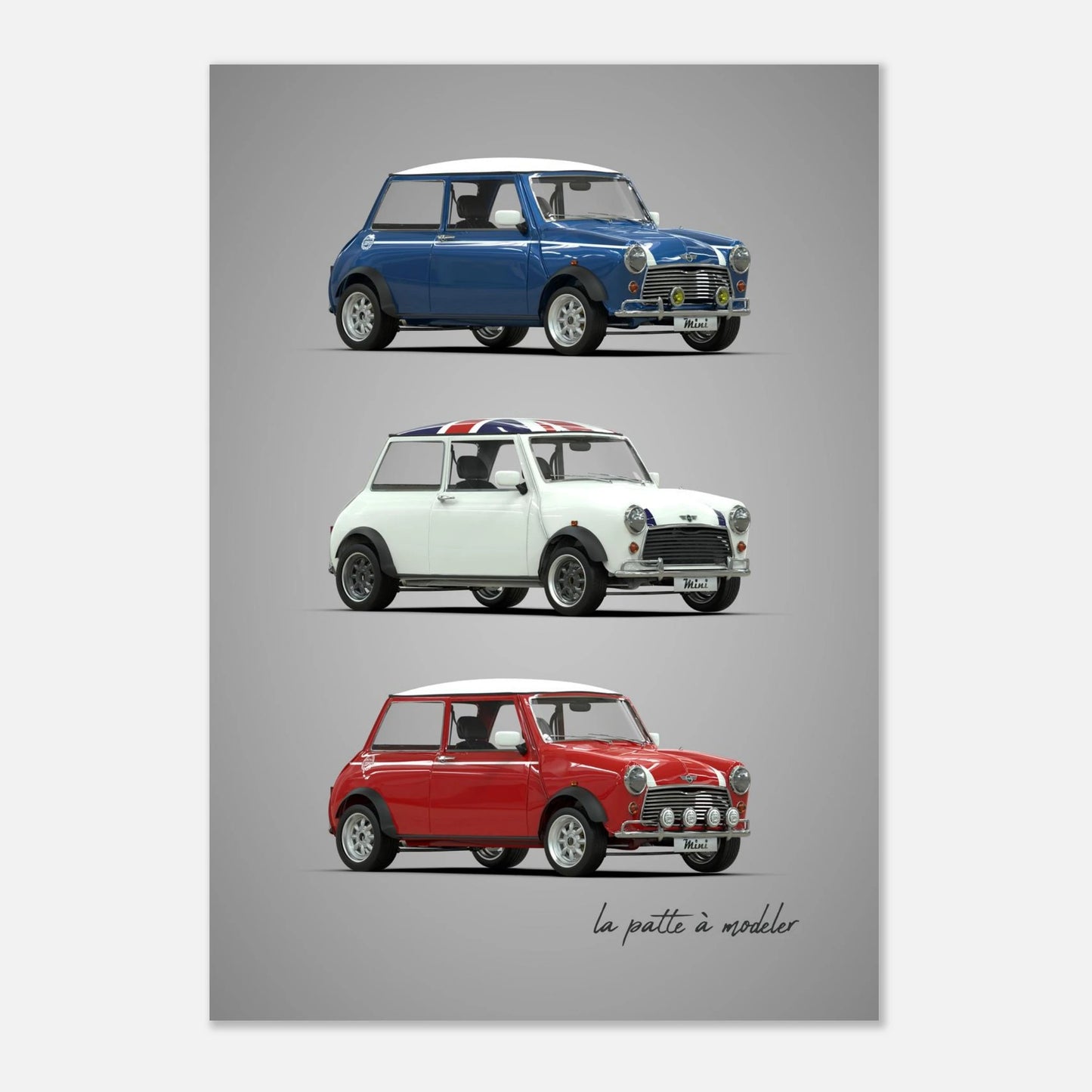British Classic Car Aluminum Print - Compact Icon Art