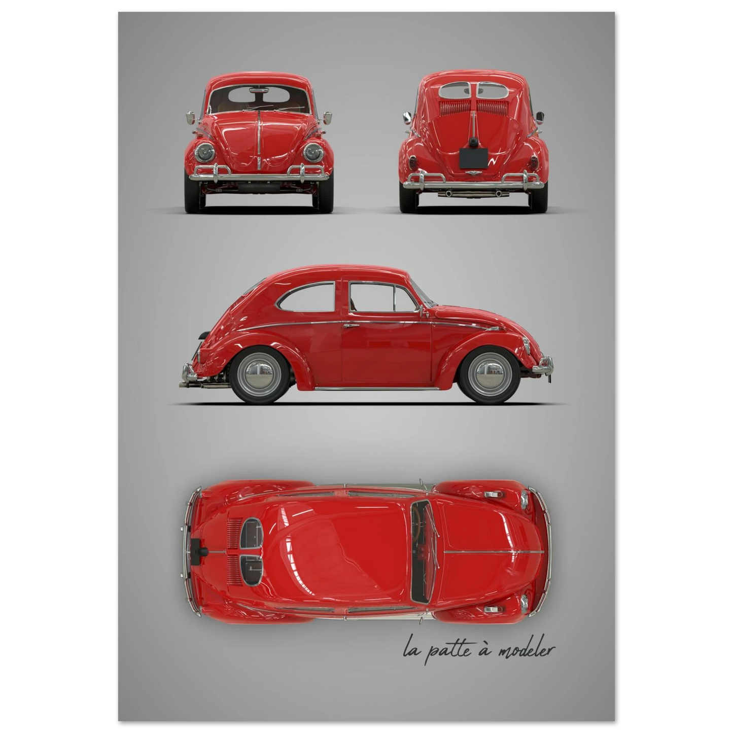 German Classic Car Aluminum Print - Custom Icon Art