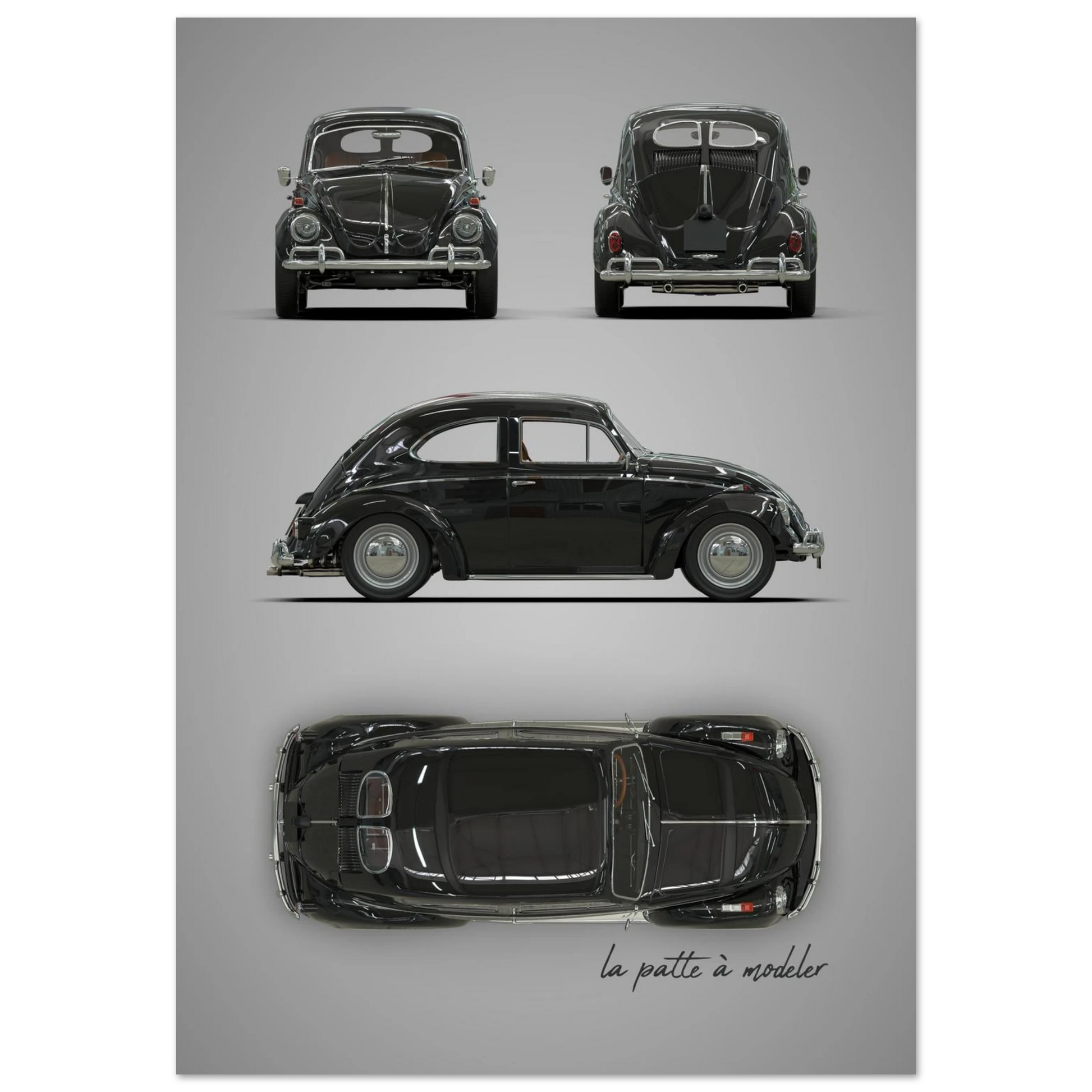 German Classic Car Aluminum Print - Custom Heritage Art