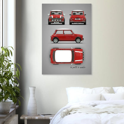 British Compact Car Aluminum Print - Classic Design Icon Art