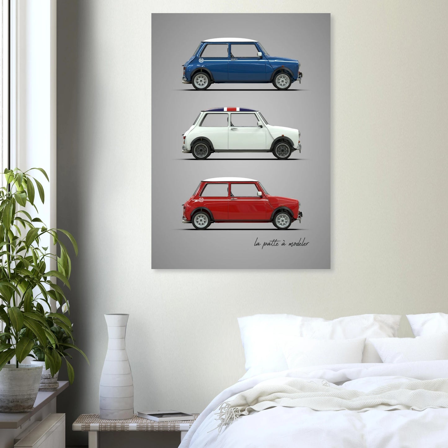 British Classic Icon Aluminum Print - Vintage Compact Car Art