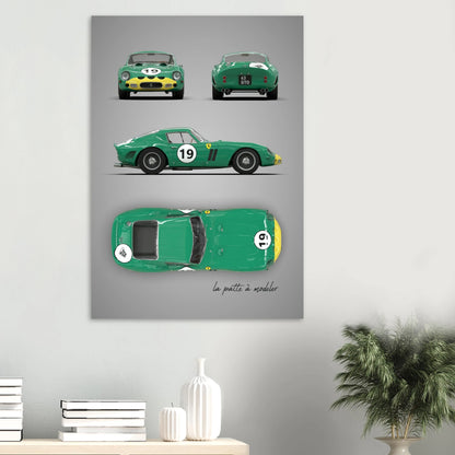 Italian Sports Car Aluminum Print - Classic GT Racing Art