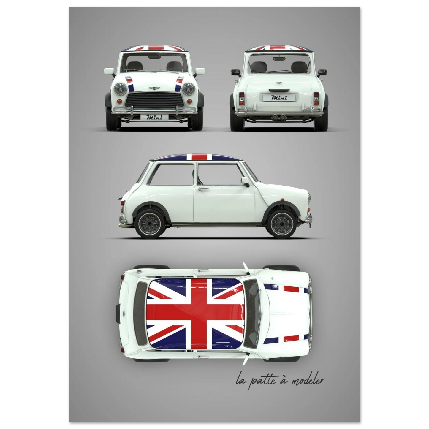 British Classic Icon Aluminum Print - Vintage Car Art