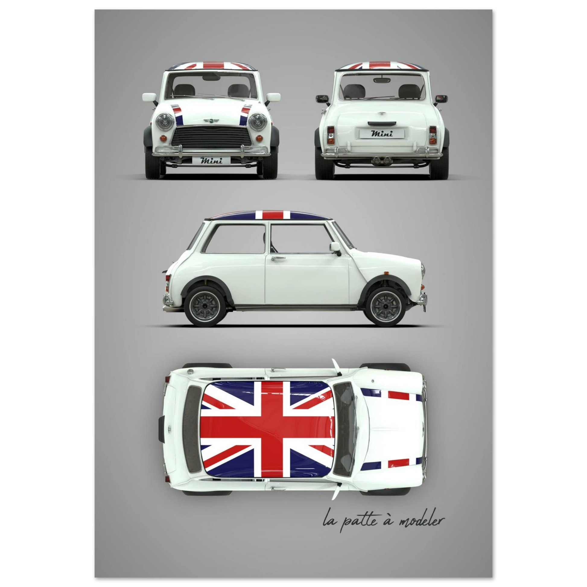 British Classic Icon Aluminum Print - Vintage Car Art