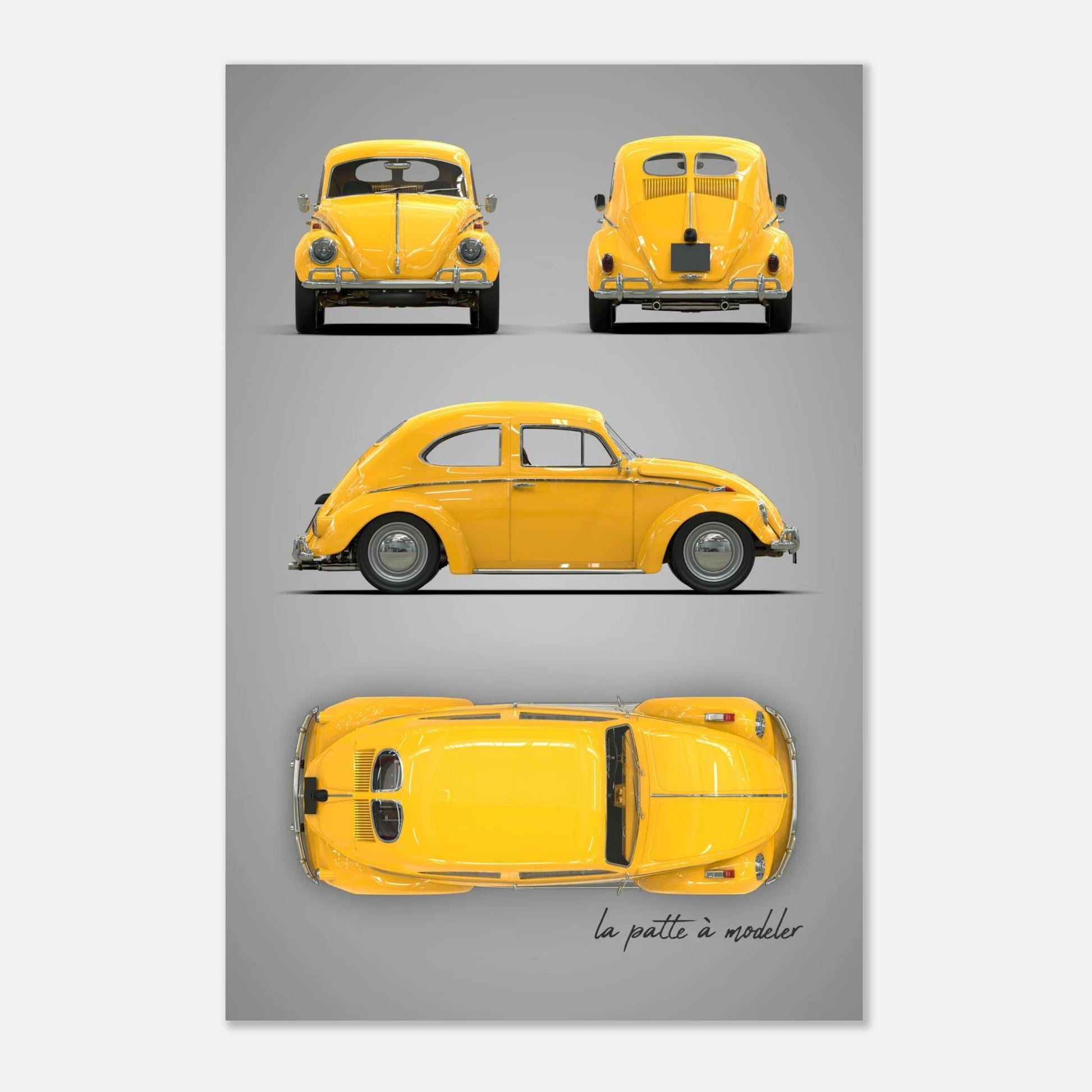 German Classic Car Aluminum Print - Custom Vintage Art