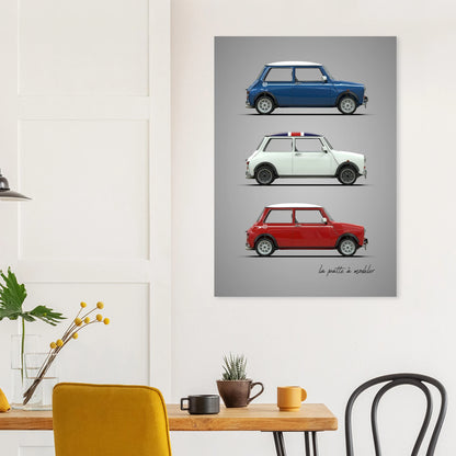 British Classic Icon Aluminum Print - Vintage Compact Car Art